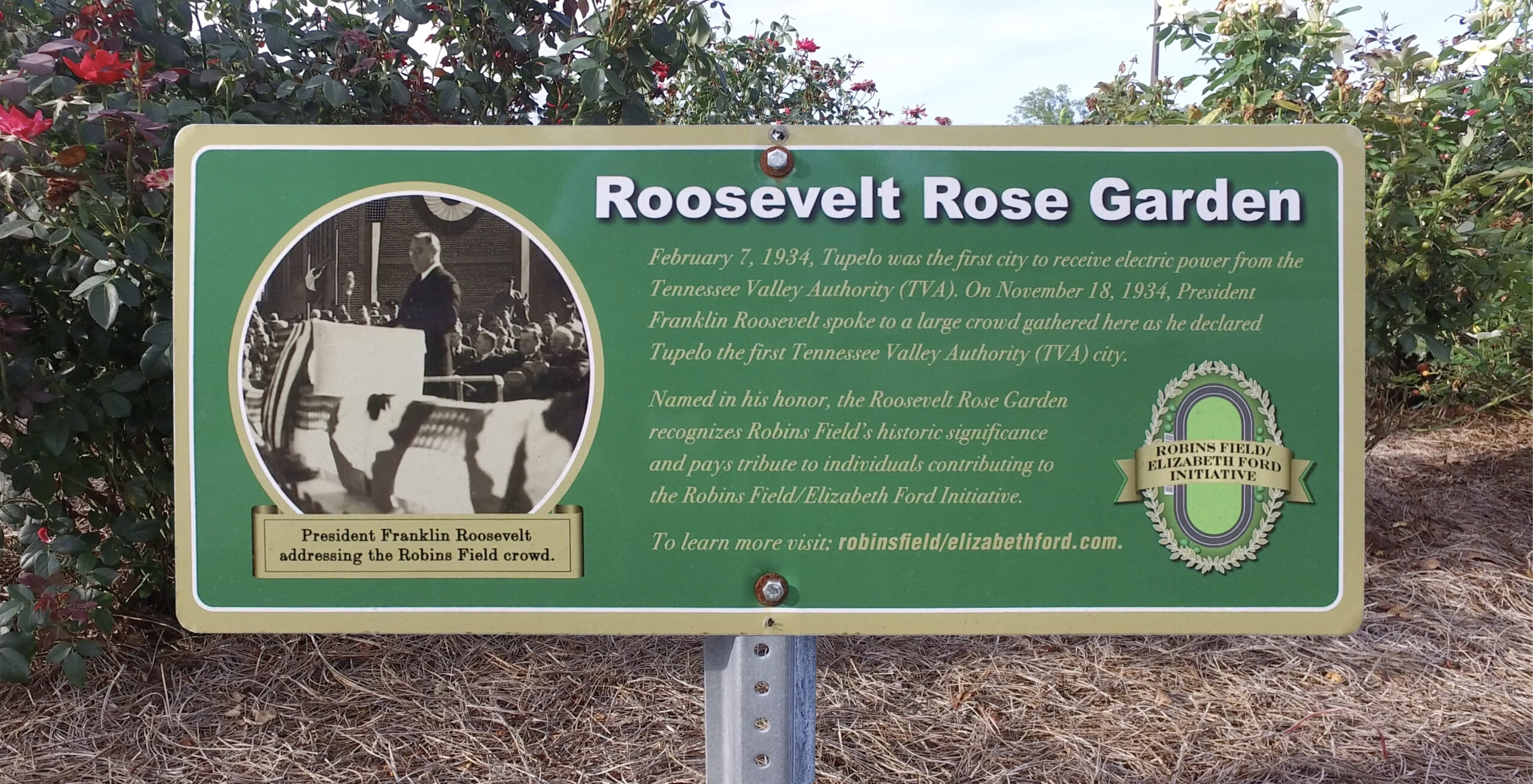 Roosevelt Rose Garden Sign